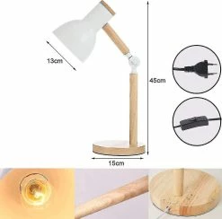 Unbranded Décoration Lampe De Table Led Lampe De Bureau E27 Salon Lampe En Bois Moderne -Glass Vases Boutique de vente 621488190 max