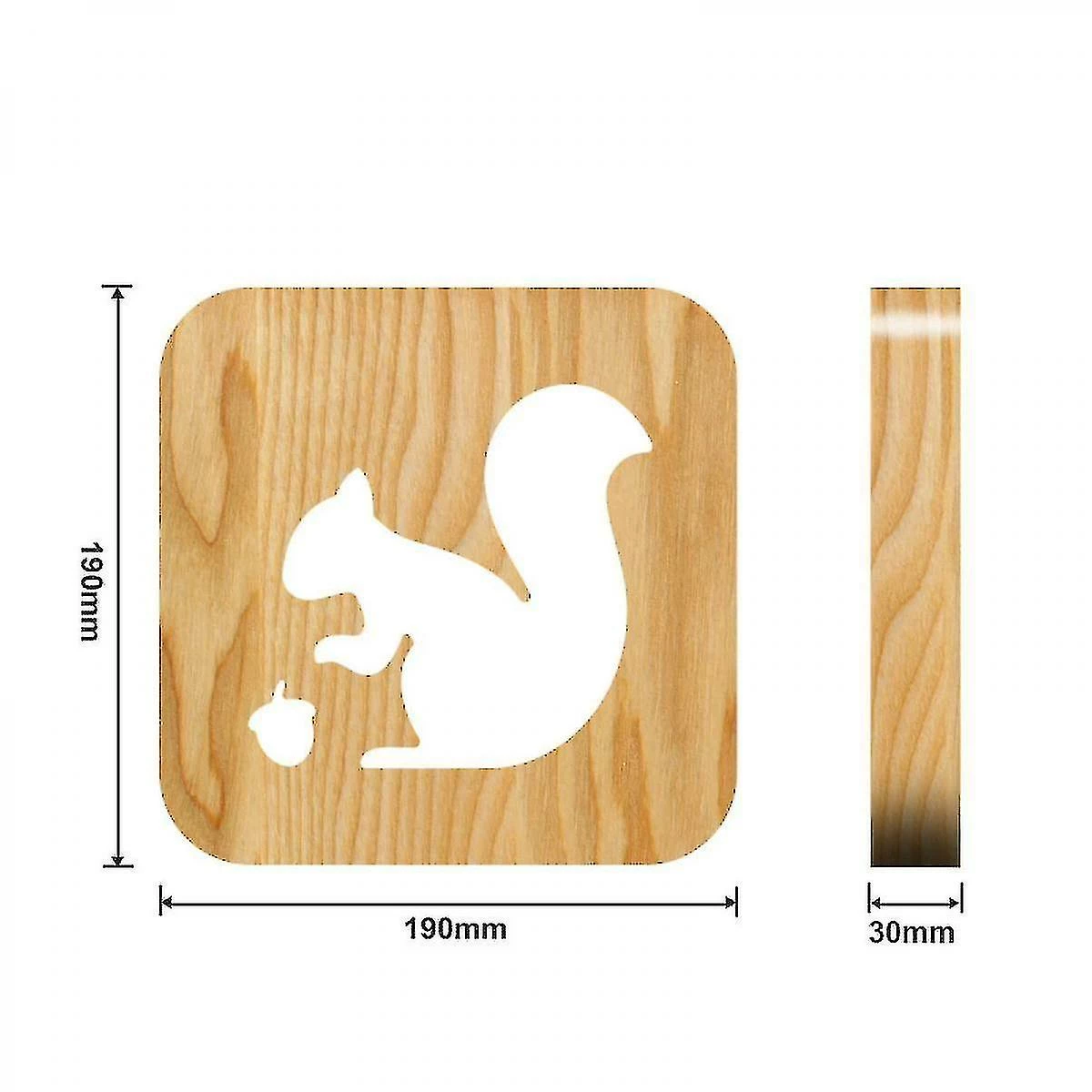 Unbranded Veilleuse Pour Enfants Écureuil En Bois 3D Lampe Créative Lumières En Bois Simple 2 Unbranded Veilleuse Pour Enfants Écureuil En Bois 3D Lampe Créative Lumières En Bois Simple – Image 2