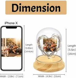 Unbranded Lampe De Nuit Personnalisée Avec Photo, Lumière De Nuit Photo Personnalisée Dans Un Dôme En Verre Avec Ficelle à Led -Glass Vases Boutique de vente 621489393 max