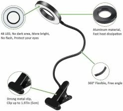 Unbranded Lampe De Bureau à Pince USB, 3 Couleurs Et 10 Luminosité Réglables -Glass Vases Boutique de vente 621490372 max