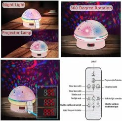 Unbranded Star Projector Night Light Pour Enfants Minuterie Lampe Bébé Avec Télécommande 16 Rotati Colorés -Glass Vases Boutique de vente 621498794 max
