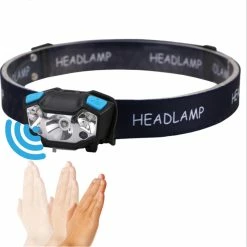 Nufasion Lampe Frontale Led Light, Phare De Tête Rechargeable Fort Phare étanche (1pcs, Noir)