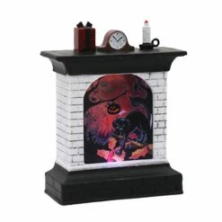 Toyvian Cheminée Forme Décoration Lampe Creative Cat Pattern Night Light Desktop Decoration Pour Bar Haunted House Secret Room