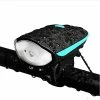 Unbranded Lumières De Vélo Phare De Voiture Usb Charge Nuit Équitation Éblouissement Lampe De Poche Avec Klaxon électrique Vélo Accessoires Équipement De Cyclisme (noir)