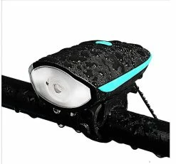 Unbranded Lumières De Vélo Phare De Voiture Usb Charge Nuit Équitation Éblouissement Lampe De Poche Avec Klaxon électrique Vélo Accessoires Équipement De Cyclisme (noir)