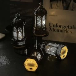Unbranded Chaud Islamique Lanterne Musulman Ramadan Aïd Led Lumière Arabe Étude Lampe D’Éclairage Batterie -Glass Vases Boutique de vente 643222403 max