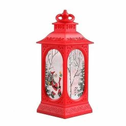 Unbranded Noël Led Light Up Lanterne Noël Lampe De Table-ornement Décoration Wind-lantern. (rouge) (1pcs)
