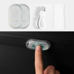 Unbranded 2 Pcs Car Led Lights Intérieur, Led Intérieur Voiture Lumières Avec 6 Perles De Lampe Led Lumineuse, Portable, Lumière D’Éclairage Rechargeable Usb (Lumière Blanche Chaude) -Glass Vases Boutique de vente 643895199 max