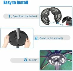 Unbranded Led Umbrella Lights Imperméable Sans Fil Patio Parapluie Tentes Éclairage Usb Lampe Rechargeable Solaire -Glass Vases Boutique de vente 644324766 max