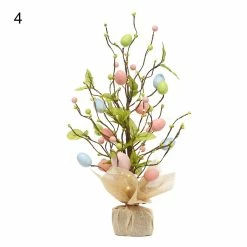 Unbranded Creative Easter Style Mini Tree Light Belle Plastique Réaliste Led Mini Arbre Lampe Pour La Maison