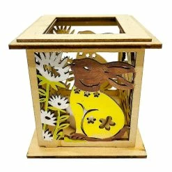 Unbranded Bois Pâques Lapin Lapin Boîte Décoration Led Lampe Nuit Lumière Mariage Ornement -Glass Vases Boutique de vente 644676483 max