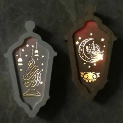 Dxn Lampe Led En Bois Pour Moubarak Ramadan Islam Musulman Fête De L’Aïd Lumière Décorative (1 Pcs, Blanc) -Glass Vases Boutique de vente 646594028 max