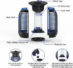 Unbranded Lampe électrique Anti-moustiques, 15w Professional Electric Fly Killer, Insect Killer Effective Fly Tra -Glass Vases Boutique de vente 650362590 max