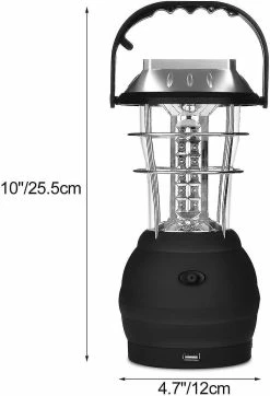 Sl Chang Lanternes De Camping Led Lampe Solaire Manivelle à Main Dynamo Imperméable Portable Lumière D’Urgence Noir -Glass Vases Boutique de vente 655364497 max