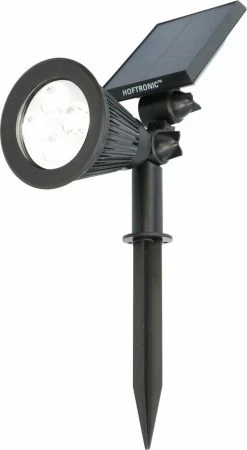 HOFTRONIC Bend - Spot Solar LED - 6000K - Blanc Lumière Du Jour - Etanche IP65 - Spot De Jardin Lampe D'extérieur Spot Au Sol à énergie Solaire