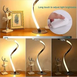 Unbranded Spiral Led Lampe De Table Stepless Dimming Table Lamp Touch Bedside Lamp 3 Tone Light American Standard 41cm [Livraison Gratuite] -Glass Vases Boutique de vente 662429538 max