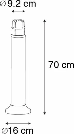 QAZQA Kiki - Lampe D'extérieur Sur Pied Moderne | Lampadaire D'extérieur - 1 Lumière - H 700 Mm - Zwart - Éclairage Extérieur -Glass Vases Boutique de vente 664x1200 2