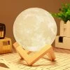 Unbranded Lampe Lune, 16 Couleurs Impression 3D Led Night Light Moon Light Avec Télécommande De Support, Réglage De L’heure Dimmable, USB Rechargeable Pour Kid Lover Birth [fr