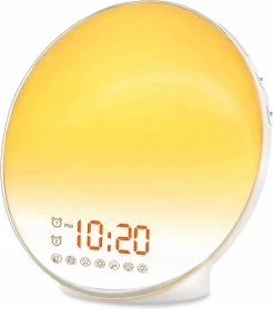 Unbranded Tageslichtwecker,lichtwecker Wake Up Licht Sonnenaufgang Simulation Light,nachtlicht Zum Erwachsene&kinder,led Sonnenlicht Lampe Mit Fm Radio,snooze,2