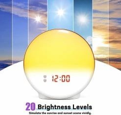 Unbranded Tageslichtwecker,lichtwecker Wake Up Licht Sonnenaufgang Simulation Light,nachtlicht Zum Erwachsene&kinder,led Sonnenlicht Lampe Mit Fm Radio,snooze,2 -Glass Vases Boutique de vente 681555712 max