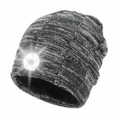 Unbranded Bonnet De Bonnet Avec Lumière - Cadeaux Casquette De Lampe Frontale Unisexe Tricot D’hiver Chapeaux De Phare éclairés