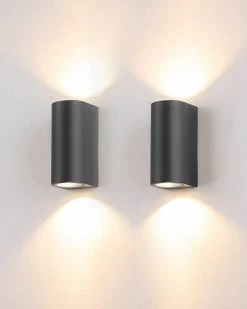 Unbranded Max 35W GU10 Aluminium Haut / Bas Lampe Murale Extérieure IP65 Imperméable à L’eau Jardin Appliques Alimentées Sol Extérieur Applique Murale Pour Jardin