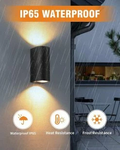 Unbranded Max 35W GU10 Aluminium Haut / Bas Lampe Murale Extérieure IP65 Imperméable à L’eau Jardin Appliques Alimentées Sol Extérieur Applique Murale Pour Jardin -Glass Vases Boutique de vente 687633868 max