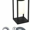 QAZQA Denlu - Lampe De Table Moderne à LED à Intensité Variable Avec Gradateur Et Solar | Energie Solaire - L 14,3 Cm - Zwart - Éclairage Extérieur