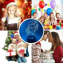 Unbranded Princesse Elsa 3d Led Illusion D’Optique Chambre Décoration Lampe De Table Avec Télécommande 7 Couleurs Changement Dimmable Acrylique VeilleUse Anniversaire Cadeau De Noël -Glass Vases Boutique de vente 691412405 max