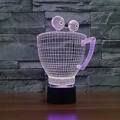 Unbranded 3d Crab Cup Animal Night Light Touch Switch Decor Table Bureau Optique Illusion Lampes 7 Couleurs Changeantes Lumières Led Lampe De Table Noël Accueil Amour Birthda -Glass Vases Boutique de vente 691415178 max