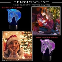 Unbranded Cadeaux De Cheval 3d Veilleuse Pour Enfants16 Couleur Illusion Lampe De Table Avec Télécommande Jouets Chambre Enfants Cadeau Chambre Enfants Décoration Chambre Graduation -Glass Vases Boutique de vente 691415430 max