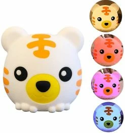 Unbranded Lumière De Nuit Led Pour Enfants, Lampe De Nuit Portable Tiger Silicone Nursery (alimentée Par Batterie)