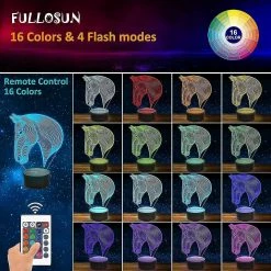 Unbranded Cadeaux De Cheval 3d Veilleuse Pour Enfants16 Couleur Illusion Lampe De Table Avec Télécommande Jouets Chambre Enfants Cadeau Chambre Enfants Décoration Chambre Graduation -Glass Vases Boutique de vente 691415596 max