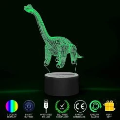 Unbranded Lampe Dinosaure 3d Veilleuse, Lampe De Table De Chevet Décorative à Led Pour Les Enfants Chambre Cadeaux D’anniversaire De Noël Pour Les Garçons Filles Enfant -Glass Vases Boutique de vente 691416609 max