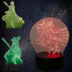 Unbranded Genshin Impact Light 3en1- Xiao Lampe De Nuit En Acrylique, Zhongli Chambre Led Night Light Et Hutao Pour Garçons Filles Anniversaire Cadeau De Noël