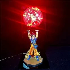 Unbranded Anime Dragon Ball Son Goku Led Cartoon Lampe De Table Super Saiyan Pvc Action Figure Modèle De Collection Jouet Veilleuse Pour Enfants Cadeau Décor Lampe -Glass Vases Boutique de vente 691417778 max