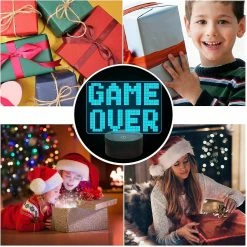 Unbranded Game Over Led 8bit Lampe Night Light 3d Illusion Lampe Pour Enfants, 16 Couleurs Changeant Avec Télécommande, Chambre D’enfants Salle De Jeu Gamer Gift Decor Comme Cadeaux -Glass Vases Boutique de vente 691418327 max
