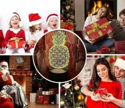 Unbranded Ananas 3d Led Illusion D’Optique Chambre Décoration Lampe De Table Avec Télécommande 7 Couleurs Changement Dimmable Acrylique VeilleUse Anniversaire Cadeau De Noël Pour -Glass Vases Boutique de vente 691418744 max