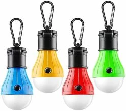 Unbranded 4pcs Portable Éclairage Lanterne Led Ampoule Lampe D’Urgence Imperméable à L’Eau Camping Lumière