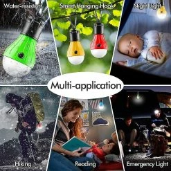 Unbranded 4pcs Portable Éclairage Lanterne Led Ampoule Lampe D’Urgence Imperméable à L’Eau Camping Lumière -Glass Vases Boutique de vente 692855694 max