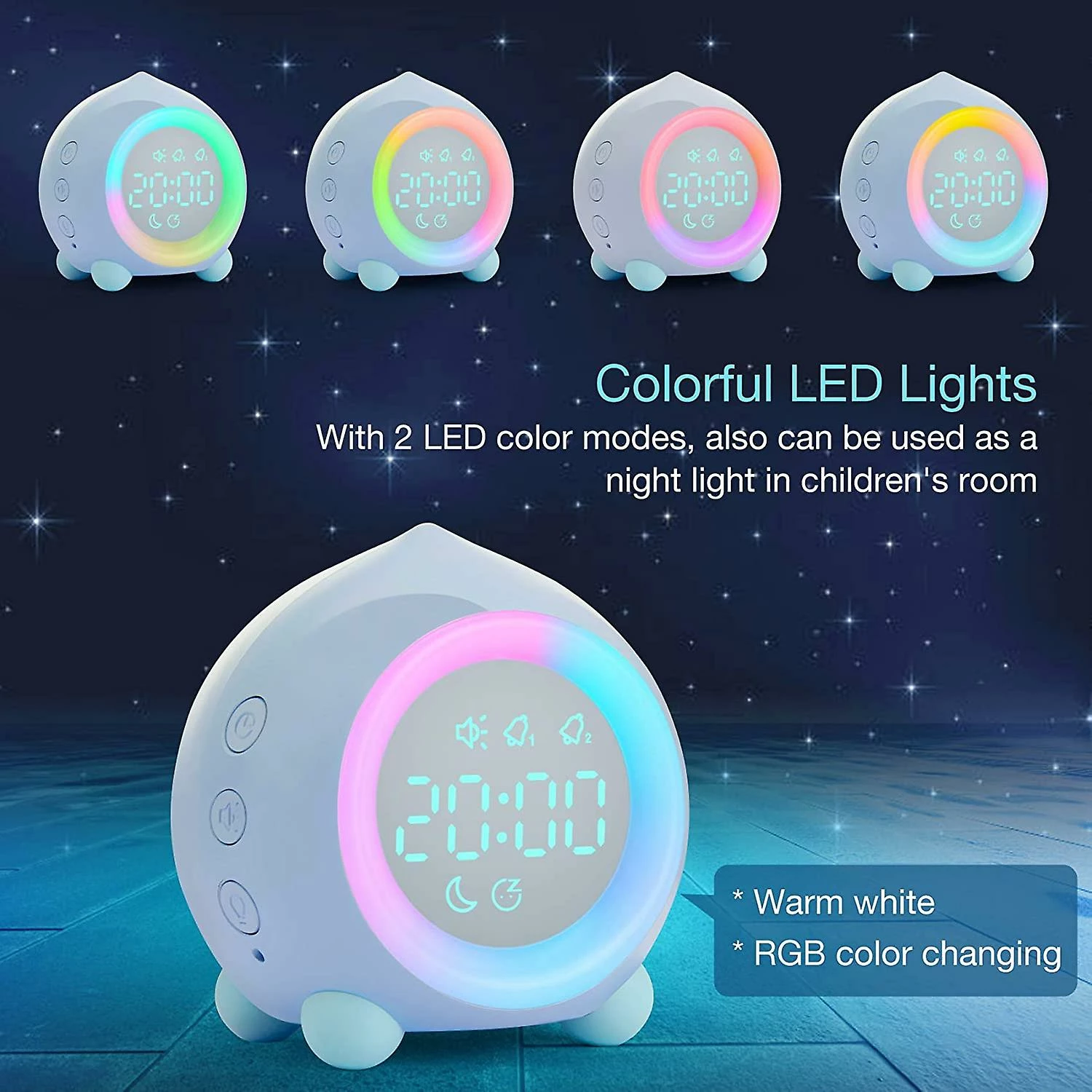 Unbranded Réveil Pour Enfants, Lampe De Réveil Numérique LED Avec Charge USB / Réveil Réglable Snooze Et Lampe De Chevet Pour Filles Garçons, Temps D’affichage Automatique, Dat 3 Unbranded Réveil Pour Enfants, Lampe De Réveil Numérique LED Avec Charge USB / Réveil Réglable Snooze Et Lampe De Chevet Pour Filles Garçons, Temps D’affichage Automatique, Dat – Image 3