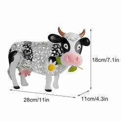 Unbranded Daisy Cow Garden Statue White Creative Metal Figurine Intelligent Lampe Imperméable à L’eau 28 X 11 X 18 Cm -Glass Vases Boutique de vente 694974924 max