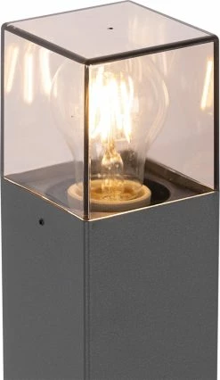 QAZQA Danemark - Lampe D'extérieur Sur Pied Moderne | Lampadaire D'extérieur - 1 Lumière - H 70 Cm - Gris Foncé - Éclairage Extérieur -Glass Vases Boutique de vente 695x1200 1