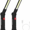 Unbranded Cob Led Lampe De Travail, Taille L, Torche Rechargeable USB Avec Base Magnétique, 360rotate Et 5 Modes D’éclairage Portable Inspection Work Light Handy Lampe De Poche,