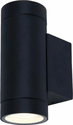 Lybardo Lampe D'extérieur - Applique Extérieure - Luxor - Zwart - IP65 - Convient Pour 2 Spots GU10 - Ø 65 Mm