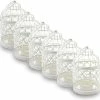 Syxlcygjf Cage à Oiseaux En Métal Lanterne Décorative Bougie Lampe à Thé Lanterne Accueil Mariage Table Décoration Fer Bougeoir Suspension Lanterne (6 X Blanc)