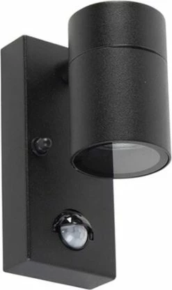 HOFTRONIC - Applique Mason LED Avec Détecteur De Mouvement Et Interrupteur Crépusculaire - Raccord GU10 - Downlight IP44 Pour Usage Intérieur Et Extérieur - Lampe à Capteur