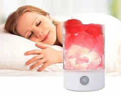 Unbranded Crystal Salt Lampe Purificateur D’air Incandescent Chambre Aide Au Sommeil Relax Night Light -Glass Vases Boutique de vente 717865991 max