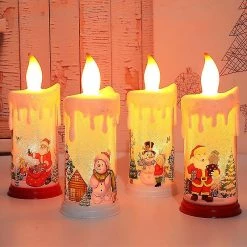 Unbranded Père Noël Night Light Décoration De Noël Simulation Flamme Bougie Led Lampe -Glass Vases Boutique de vente 717867852 max