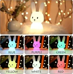Unbranded Mignon Rabbit Night Light Pour La Chambre Des Enfants, Lampe De Nuit Portable En Silicone Pour Tout-petit, Lampe De Chambre Spongieuse, Décor De Salle Kawaii, Contrôle Du Robinet à Changement De Couleur -Glass Vases Boutique de vente 718723072 max